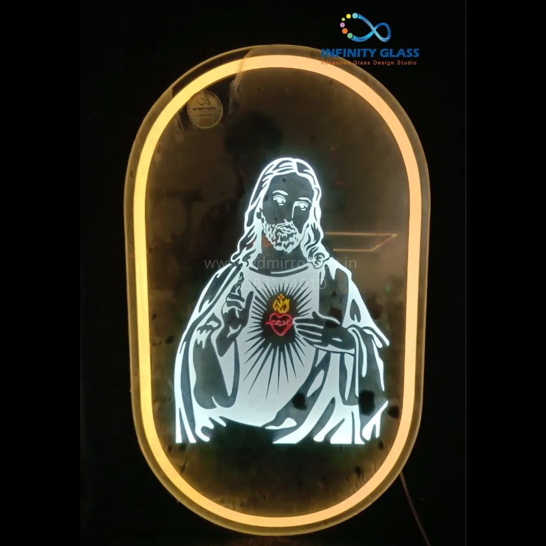 Jesus Capsule shape design led mirror for home 30"x20" LH61