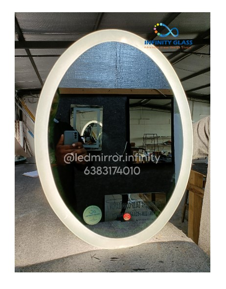 Oval Shaped Plain Designer Led Mirror DM - 28