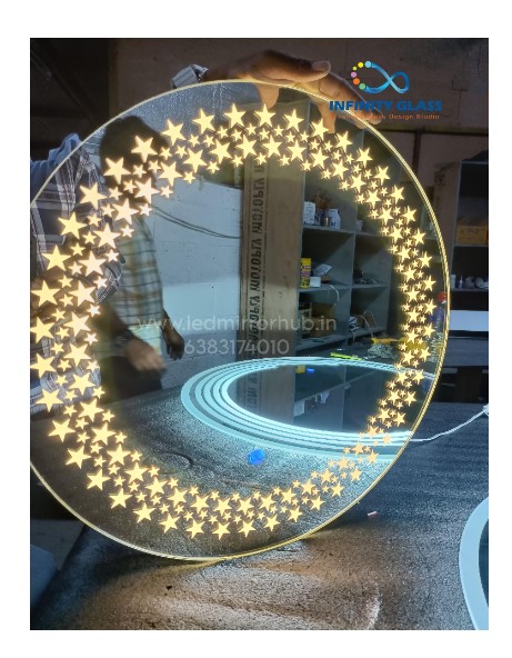 2 inch Round Shaped Star Designed Led Mirror DM - 22