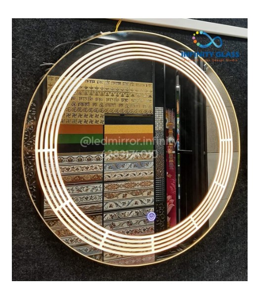 Marvel Line Designed Round Shaped Led Mirror DM - 10