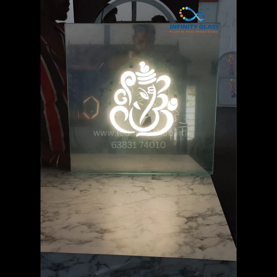 God ganesha design Led mirror 1.5'2 Single Colour for home LH25