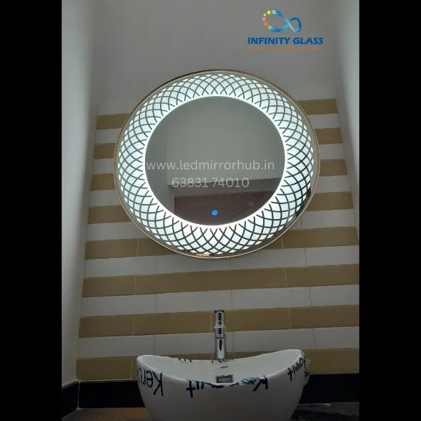 Designer Modern Golden Frame LED Mirror LH129