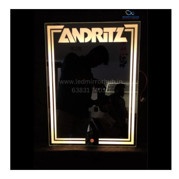 Rectangular Shaped Saloon Mirror with Name Sticker SM - 03