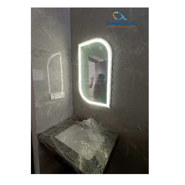Double Side Corner And Double Side Sharped Square Shaped LED Mirror BM - 21
