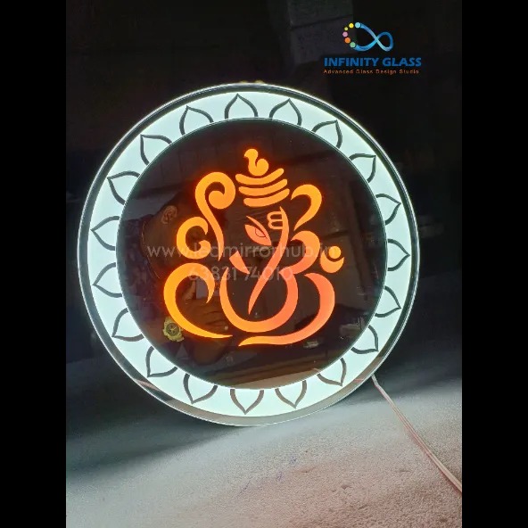 Vinayaga Divine Round design Led mirror for home 18"dia LH62