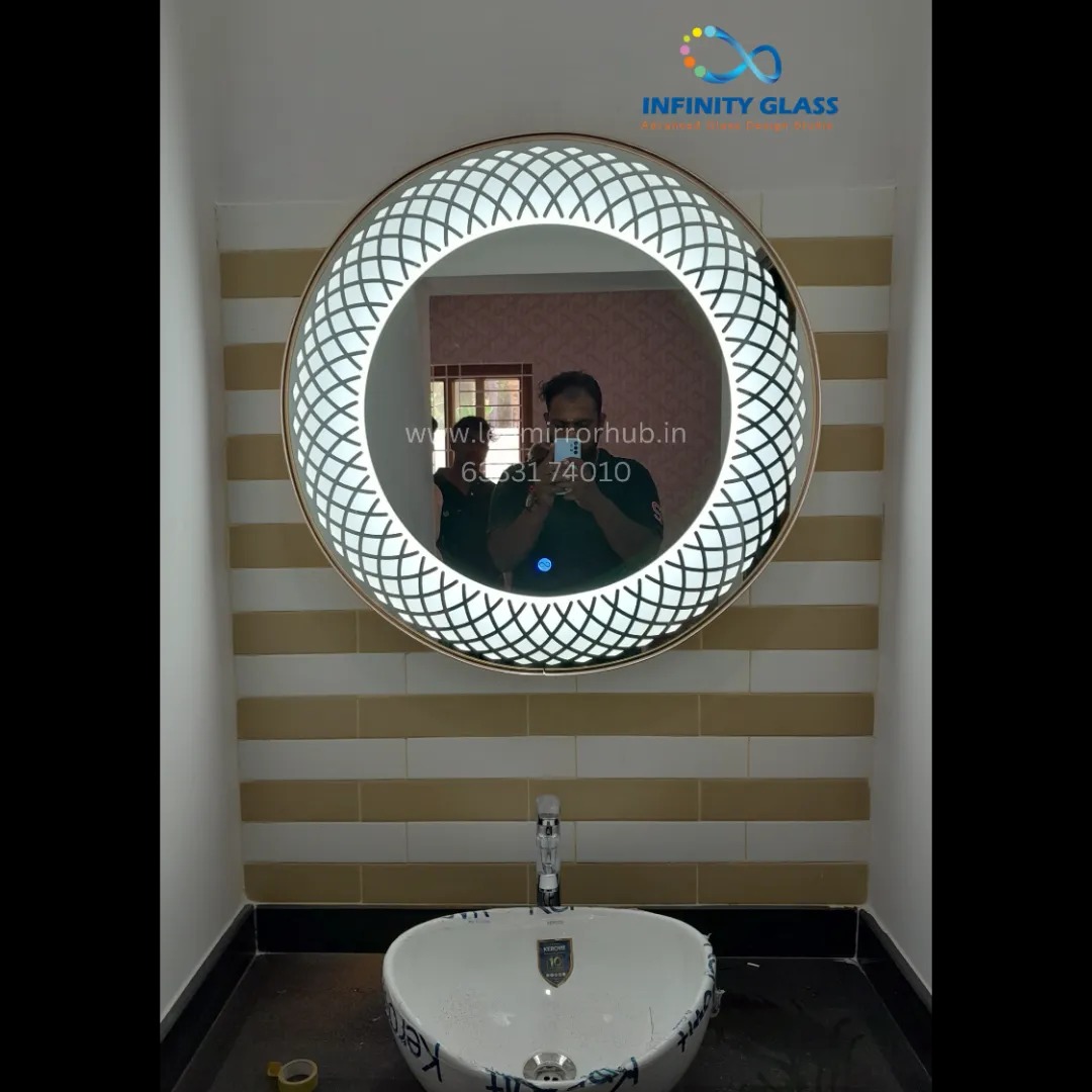 Designer Modern Golden Frame LED Mirror LH129