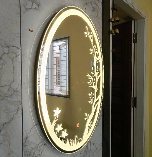 Round Shaped Tree Designed Led Mirror DM - 15