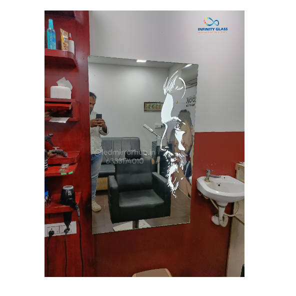 48*34 Rectangle Shaped Face Mark Designed Led Mirror SM - 11