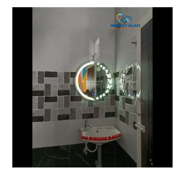 2*2 Round Shaped Butterfly Designed Led Mirror BM - 43