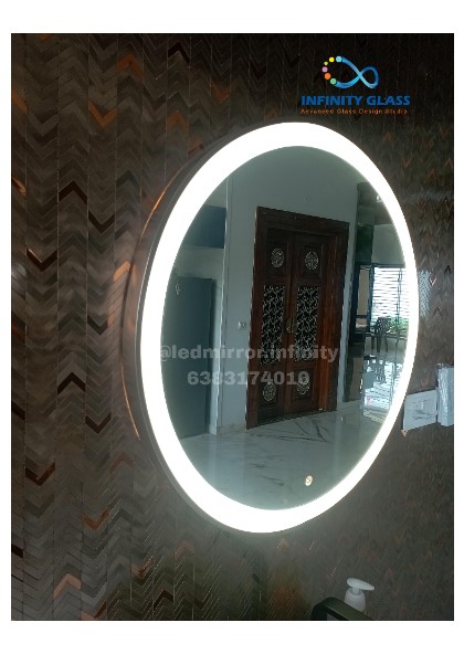 Round Shaped Rose Gold Framed Led Mirror FLM - 05