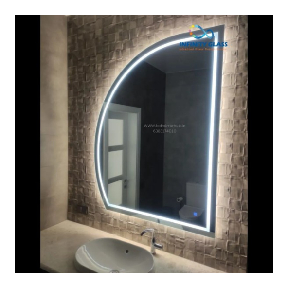 Quater Shaped With out Frame Led Mirror BM - 14