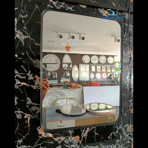 Discover Modern Rectangle Black Frame Mirror 2'1.5' LH145