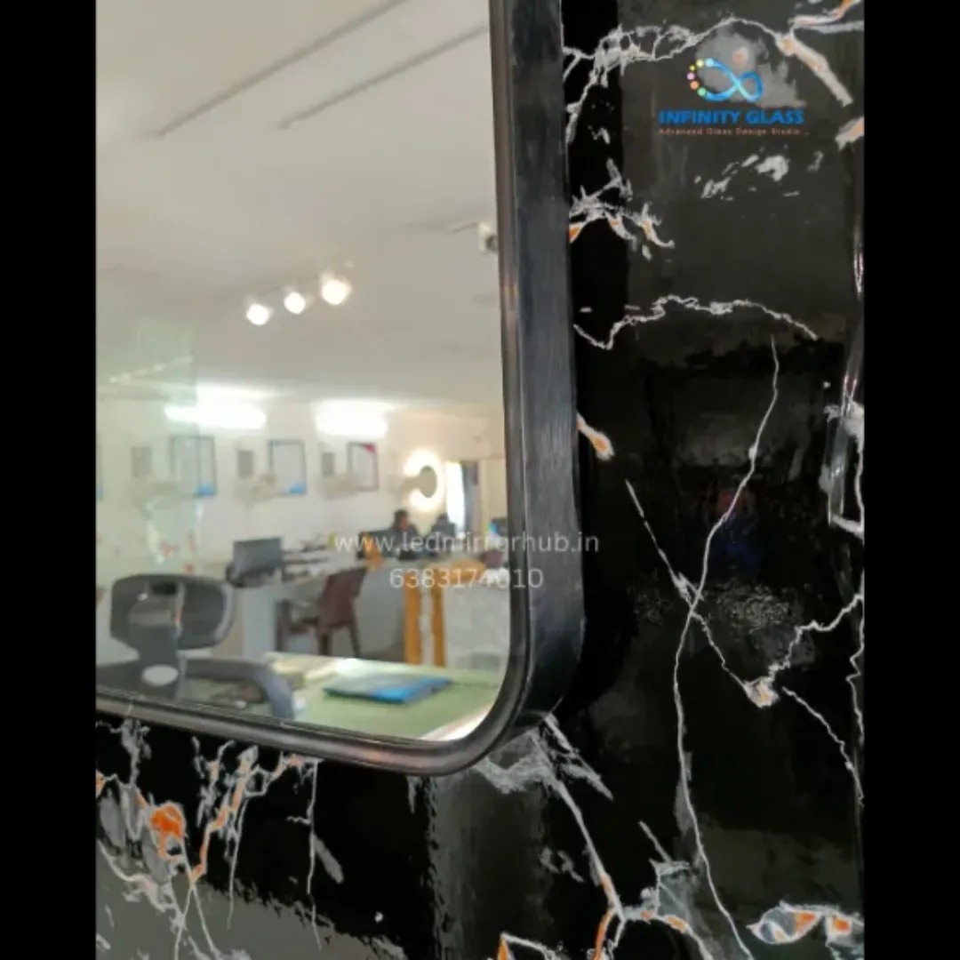 Discover Modern Rectangle Black Frame Mirror 2'1.5' LH145