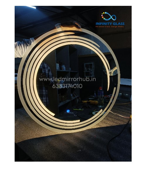 2 inch Round Shaped Line Designed Led Mirror DM - 24