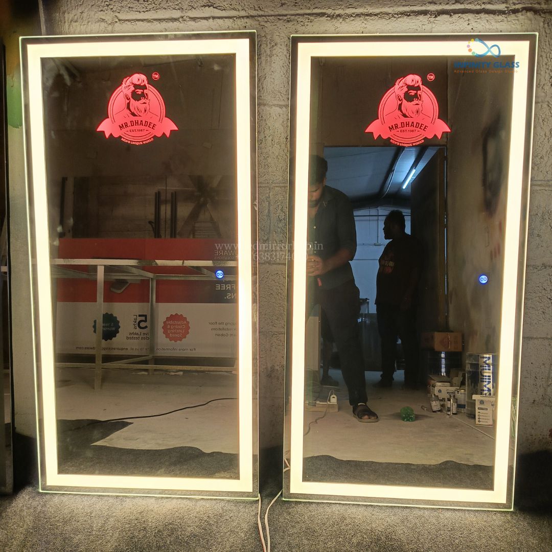 Stylish saloon and spa modern light LED Mirror with logo LH116