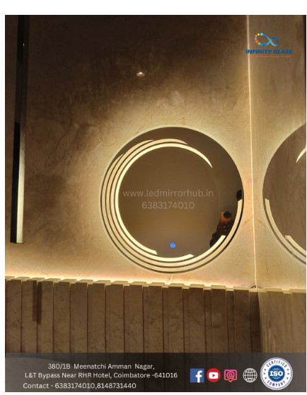 2*2 Moon Designed Round Shaped Led Mirror BM - 05