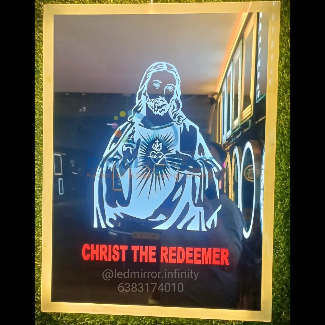 Jesus Rectangle design led mirror for home24"x18" LH71