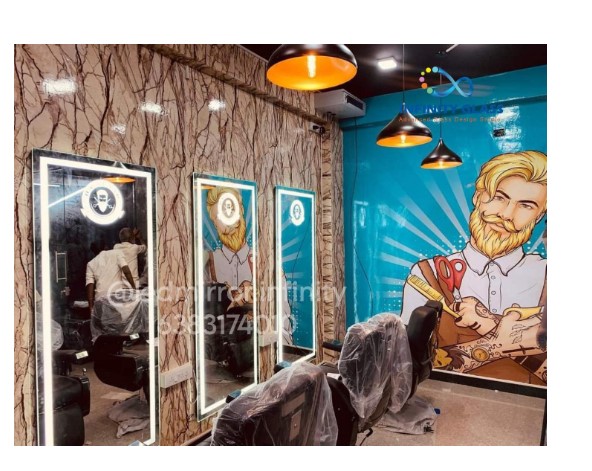 Rectangle Shaped Saloon Mirror With Sticker SM - 10