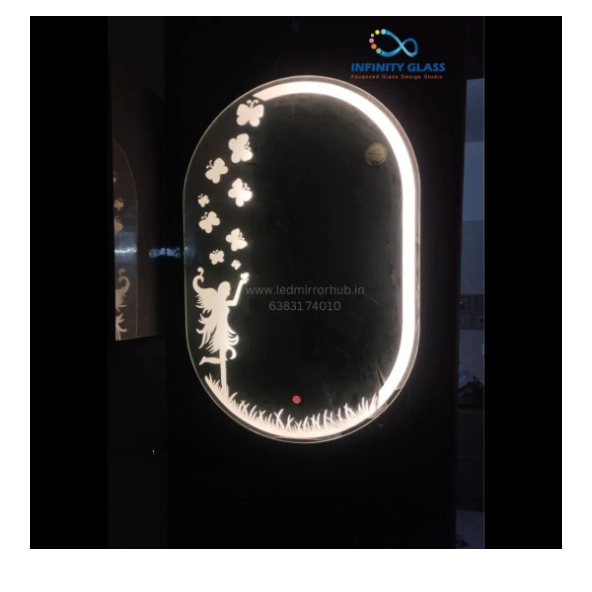 Capsule Shaped Angel Designed Led Mirror DM - 09
