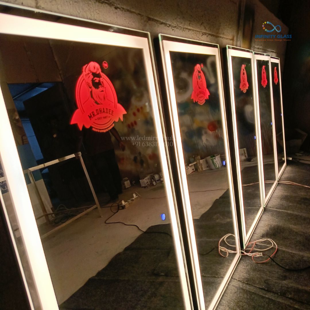 Stylish saloon and spa modern light LED Mirror with logo LH116