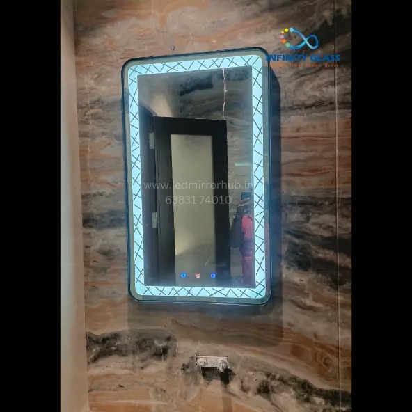 Dinning hall Rectangle led mirror with black frame LH53
