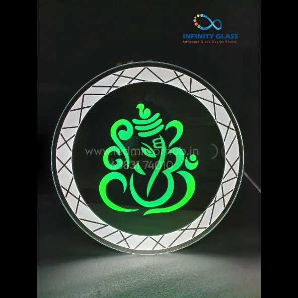 God ganesha Round design Led mirror for home 18"dia LH65