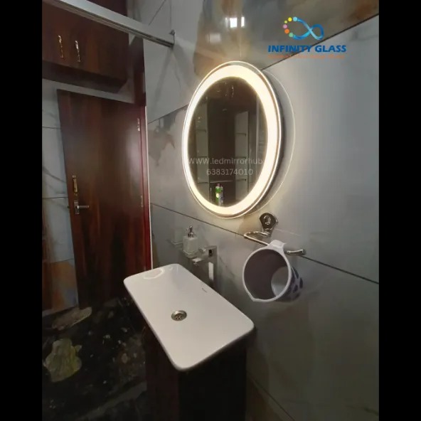 Simple toilet washroom light mirror Round 2'x2' LH66