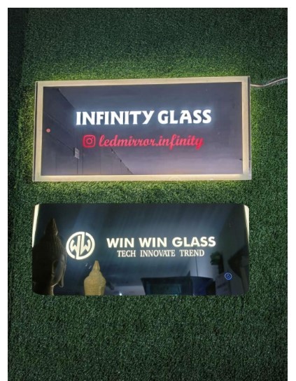 Rectangular Shaped Name & Logo Designed Led Mirror DM - 07