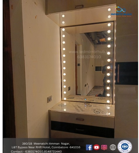 4*2 Rectangle Shaped Bulb Model Saloon Led Mirror SM - 12