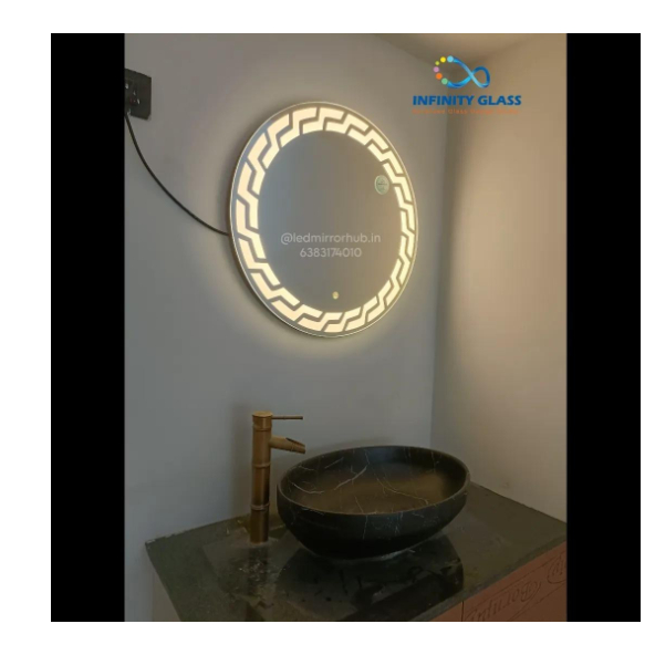 18 inch Round Shaped Spark Designed Led Mirror BM - 44