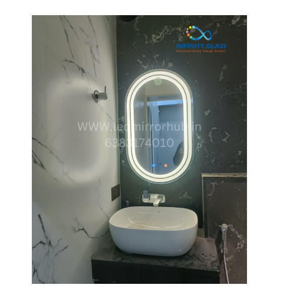 Capsule Shaped Bathroom Led Mirror BM - 57